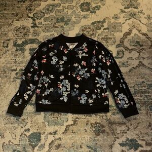 Adidas Black Jacket with Floral Design